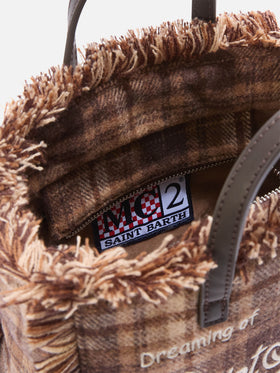 Borsa Mini Vanity in misto lana con motivo tartan
