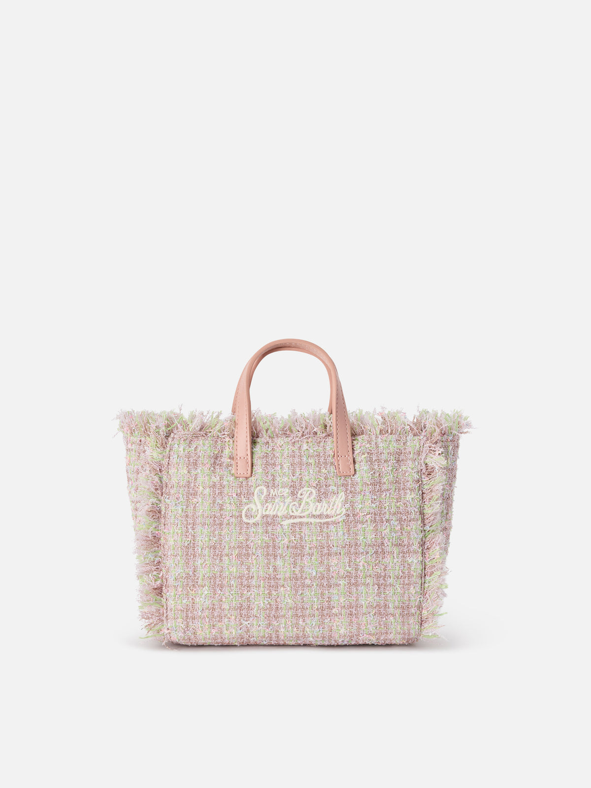 Mini Vanity bag rose en tweed avec fil de lurex 