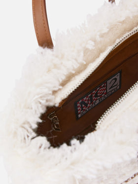 Off white Mini Vanity bag in tweed with logo embroidery