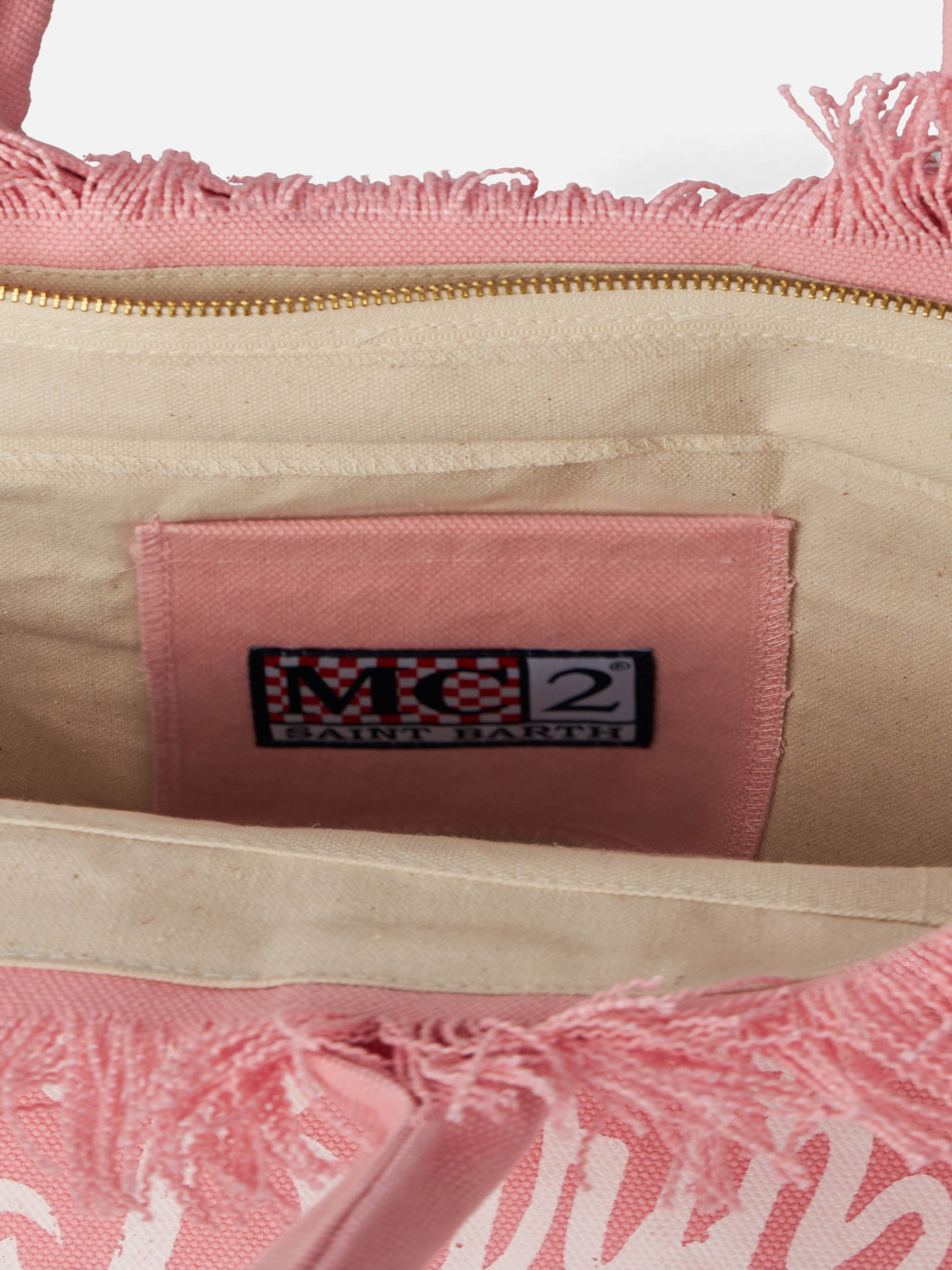 Pink cotton canvas Vanity tote bag – MC2 Saint Barth