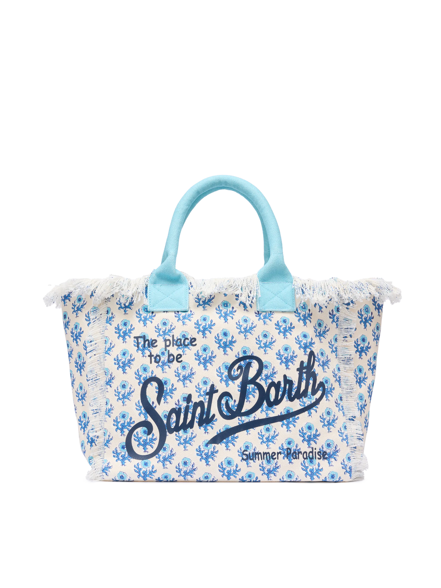 Vanity-Einkaufstasche aus Baumwollcanvas mit Blumendruck