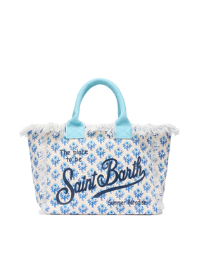 Vanity-Einkaufstasche aus Baumwollcanvas mit Blumendruck