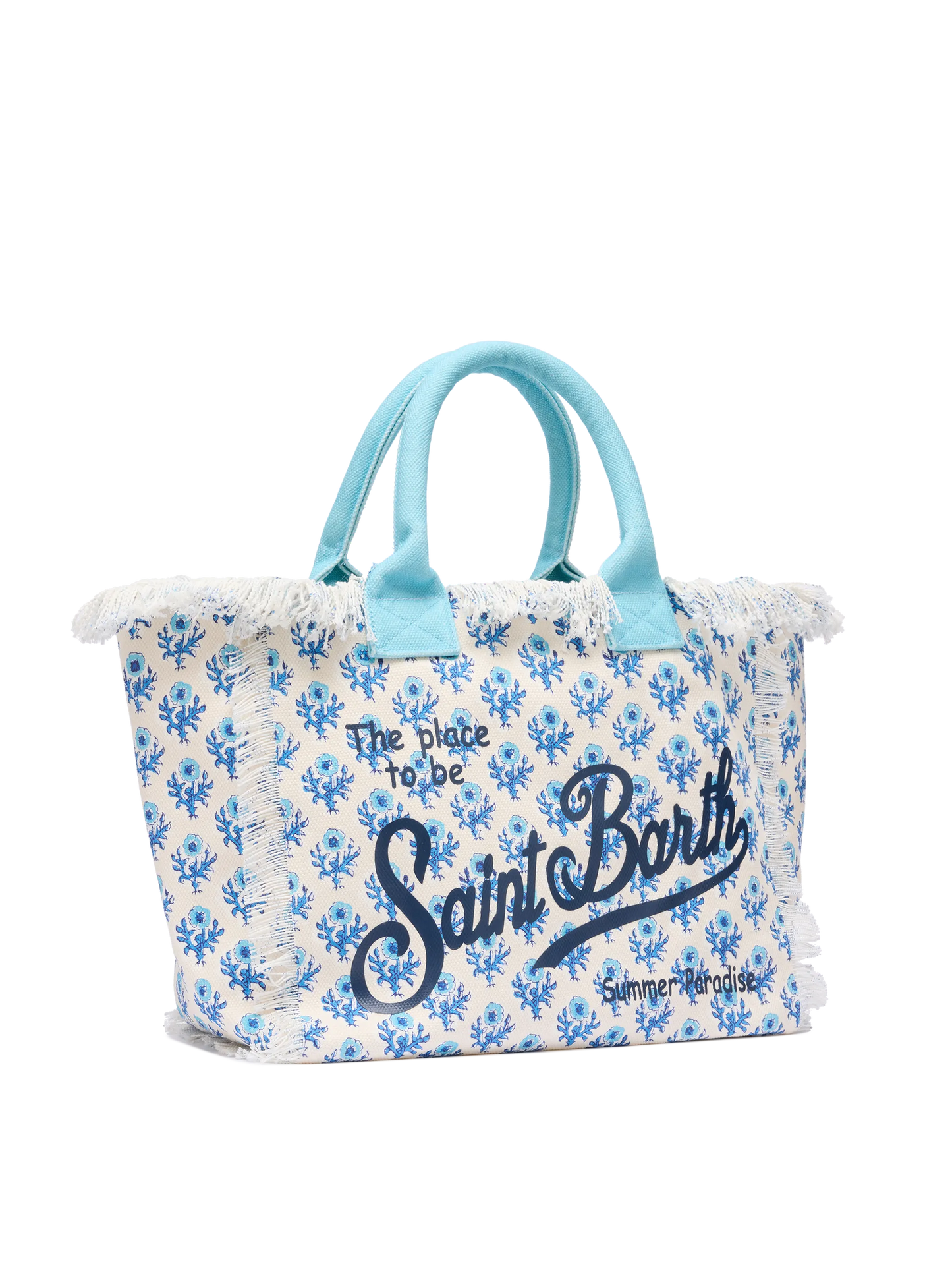 Vanity-Einkaufstasche aus Baumwollcanvas mit Blumendruck