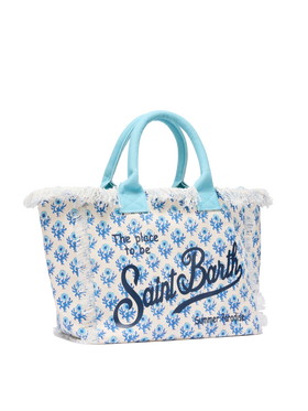 Vanity-Einkaufstasche aus Baumwollcanvas mit Blumendruck