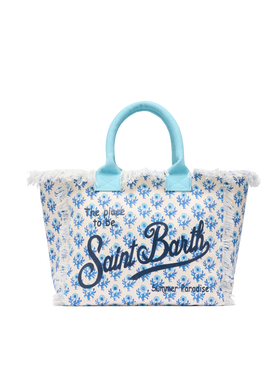 Vanity-Einkaufstasche aus Baumwollcanvas mit Blumendruck