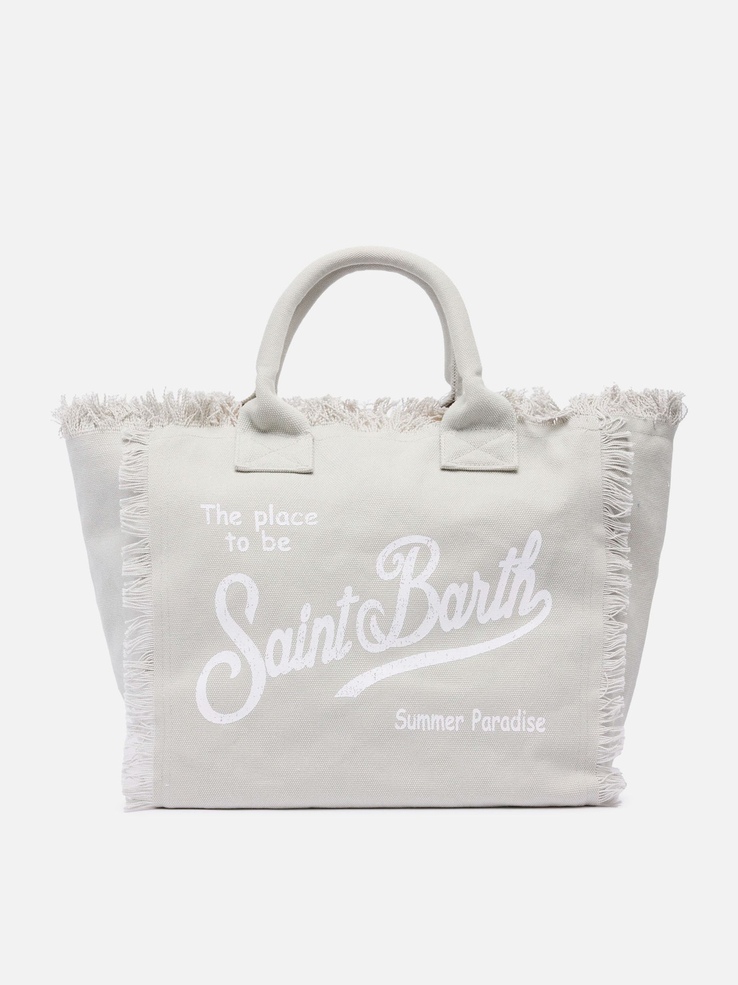 Grey cotton canvas Vanity tote bag