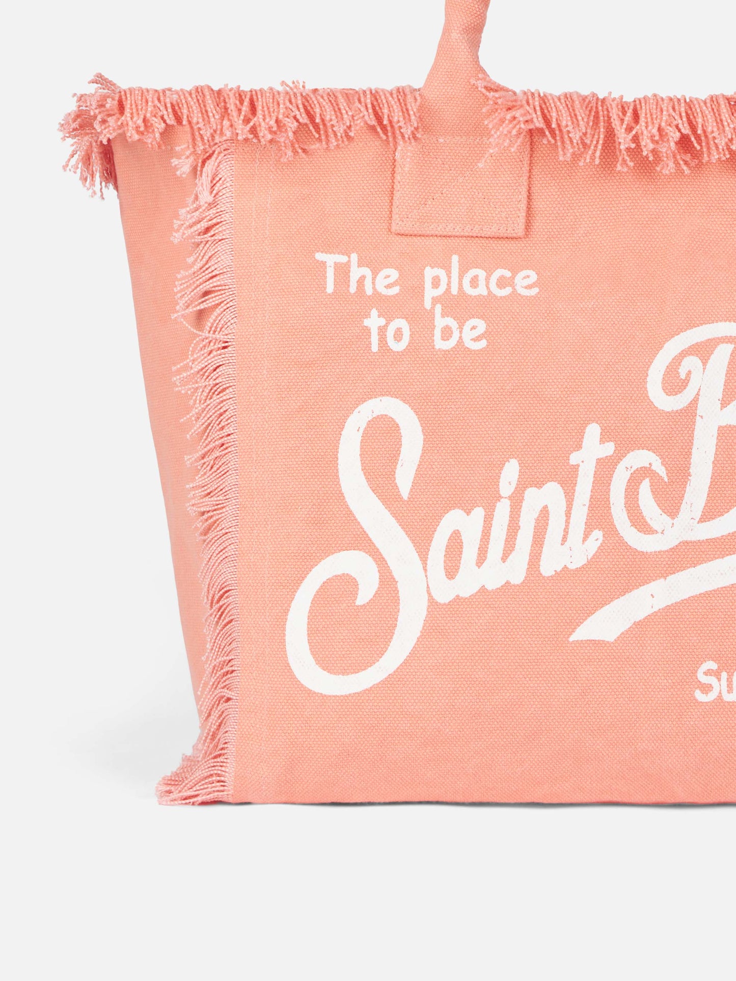 Peach cotton canvas Vanity tote bag