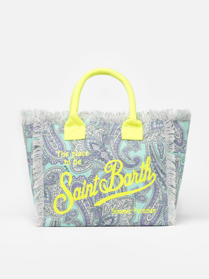 Einkaufstasche aus Baumwollcanvas mit Paisley-Print