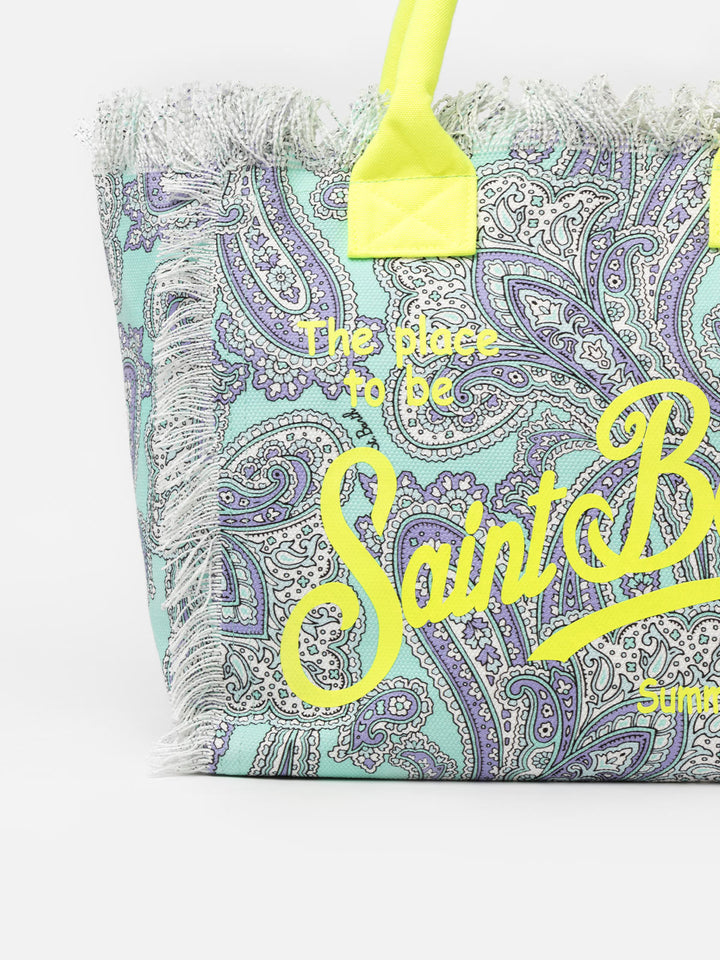 Einkaufstasche aus Baumwollcanvas mit Paisley-Print