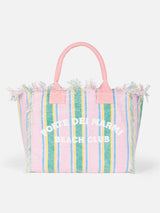 Borsa tote Vanity in tela di cotone rigata Forte dei Marmi Beach Club