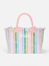 Forte dei Marmi Beach Club striped cotton canvas Vanity tote bag