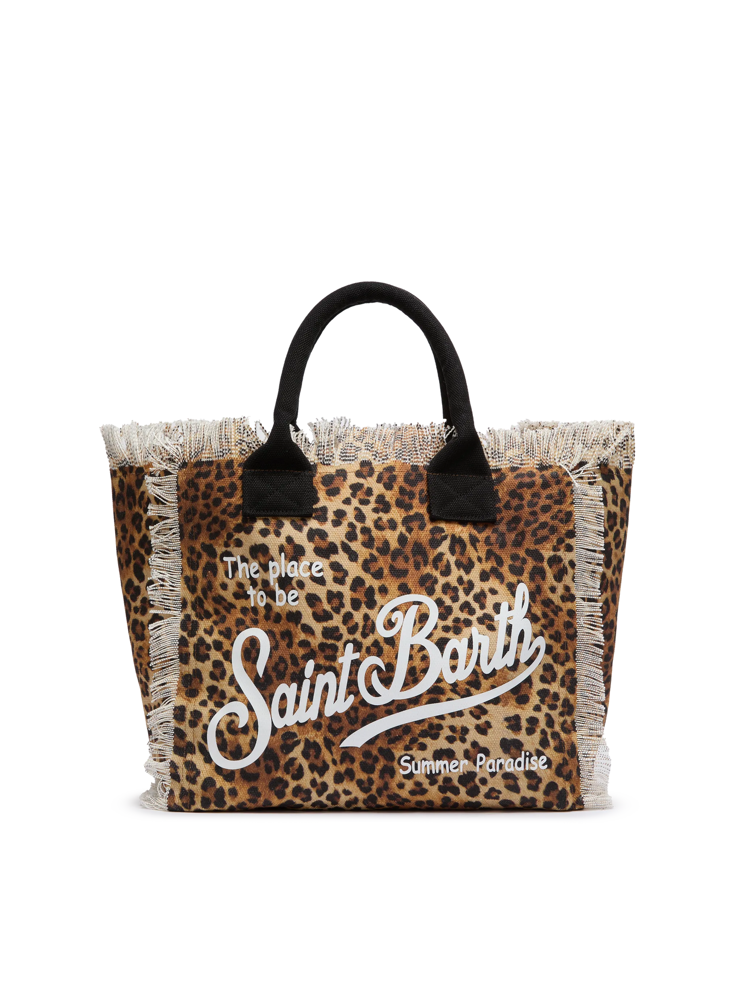 Cotton canvas Vanity tote bag with leopard  print