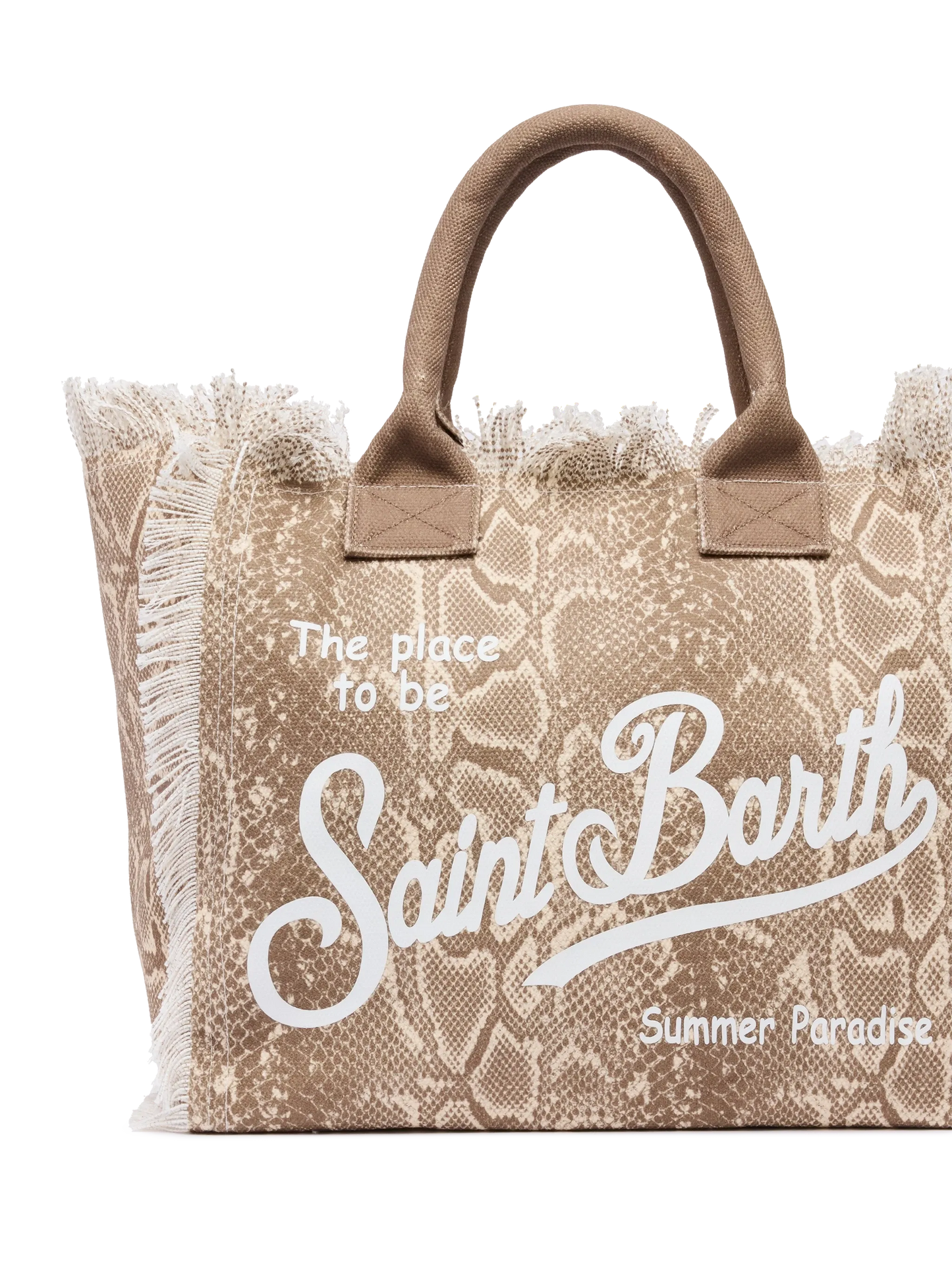 Cotton canvas Vanity tote bag with snake skin print - MC2 Saint Barth