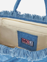 Denim cotton canvas Vanity tote bag with logo bag