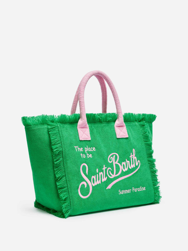 Green terry Vanity Sponge tote bag