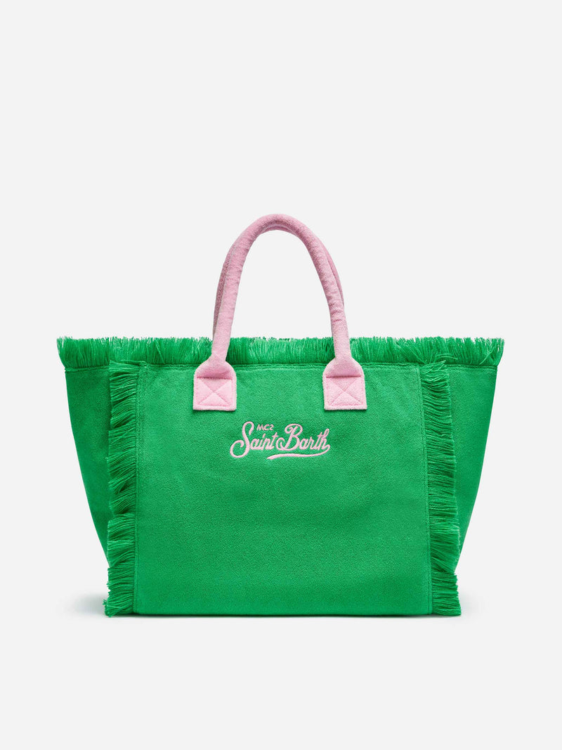 Green terry Vanity Sponge tote bag