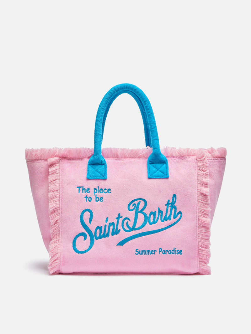 Pink terry Vanity Sponge tote bag