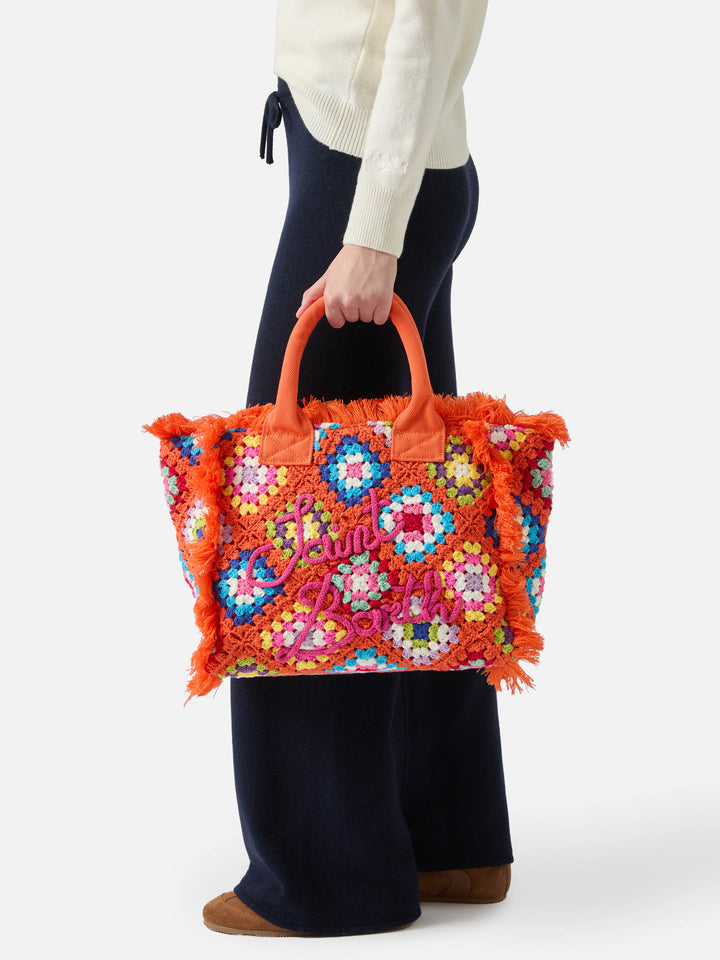Vanity crochet shoulder bag with pattern