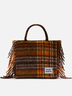Schminkdecke, Schultertasche mit Karomuster
