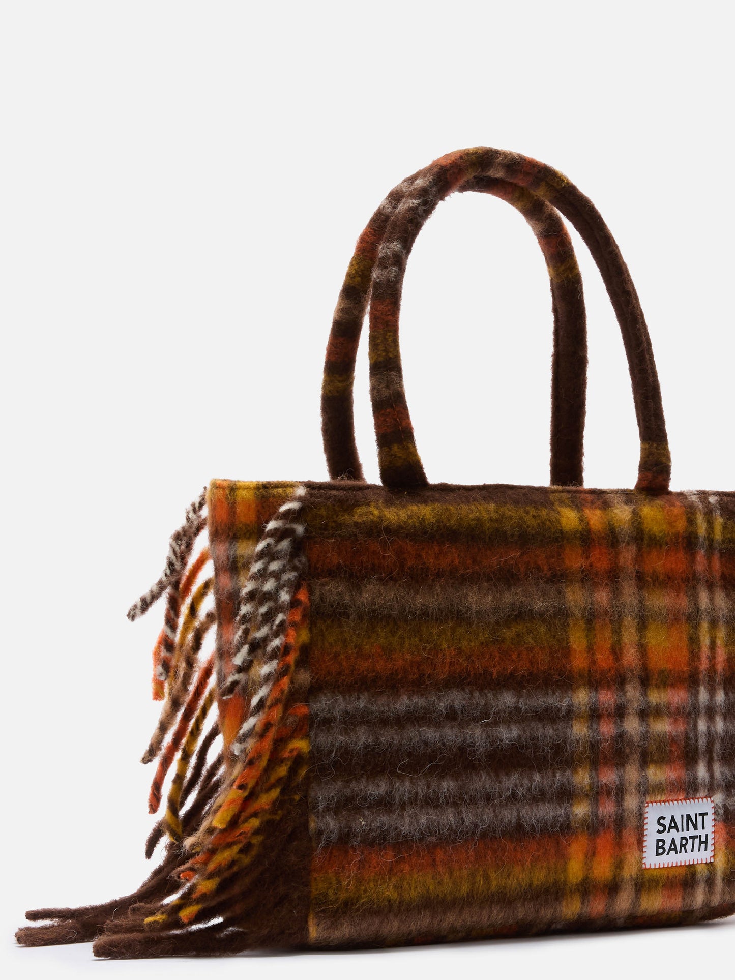 Vanity blanket shoulder bag with check print