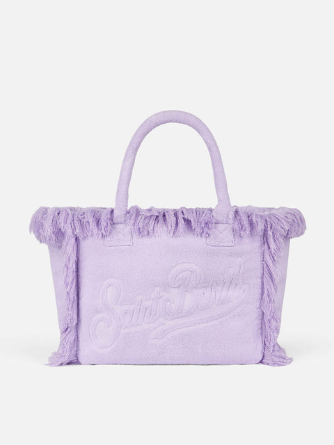 Vanity Terry lilac tote bag with embossed logo - MC2 Saint Barth