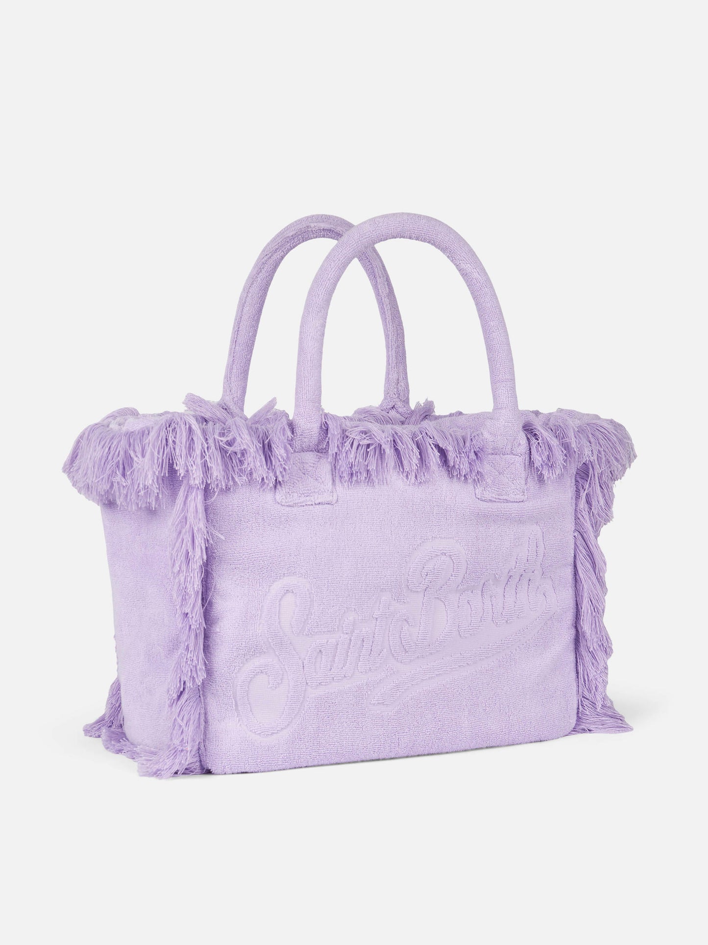 Vanity Terry lilac tote bag with embossed logo - MC2 Saint Barth