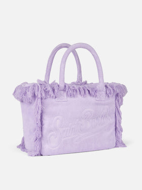 Vanity Terry lilac tote bag with embossed logo - MC2 Saint Barth