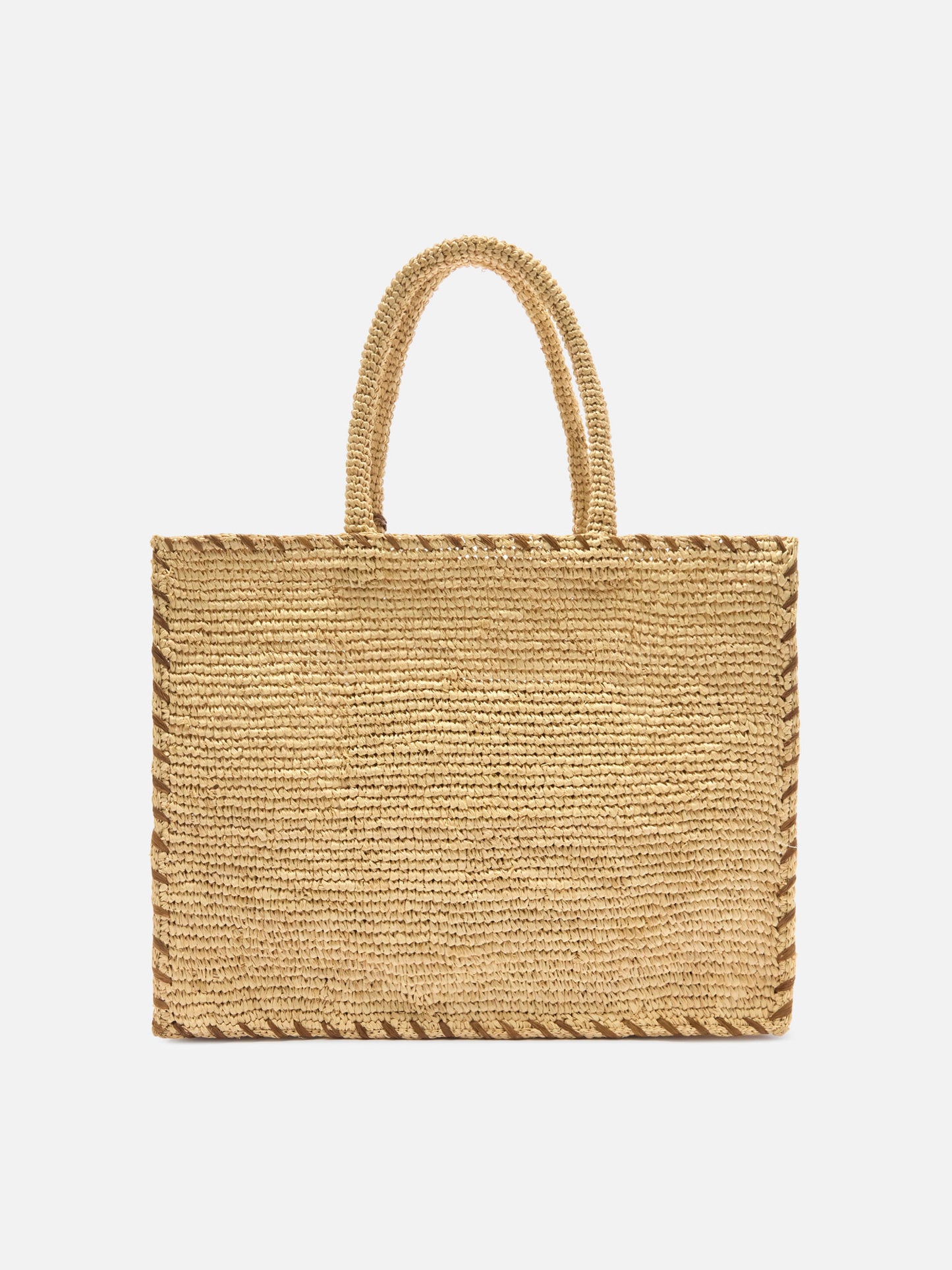 Regular Vanity raffia bag with brown details