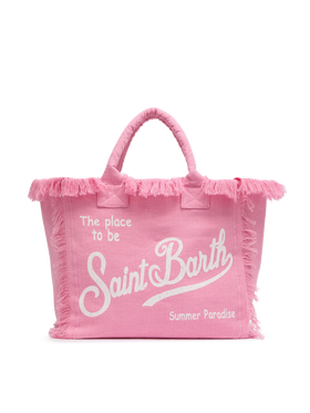 Vanity pink linen shoulder bag