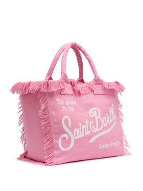 Vanity pink linen shoulder bag