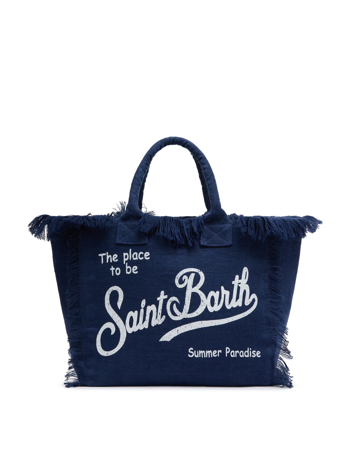 Vanity navy blue linen shoulder bag