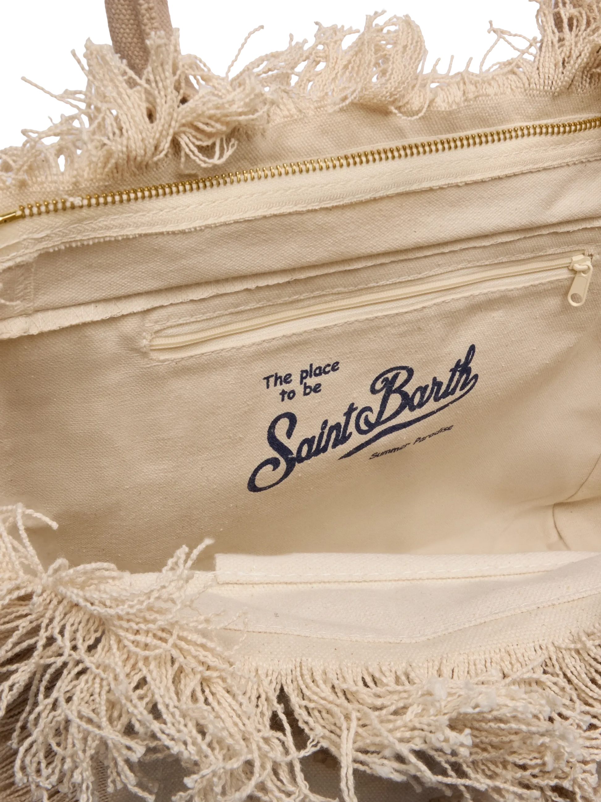 Vanity Rug white and beige cotton tote bag - MC2 Saint Barth