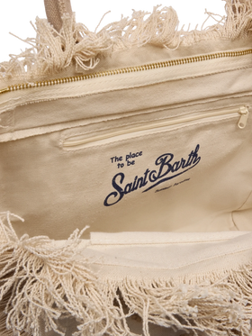 Vanity Rug white and beige cotton tote bag - MC2 Saint Barth