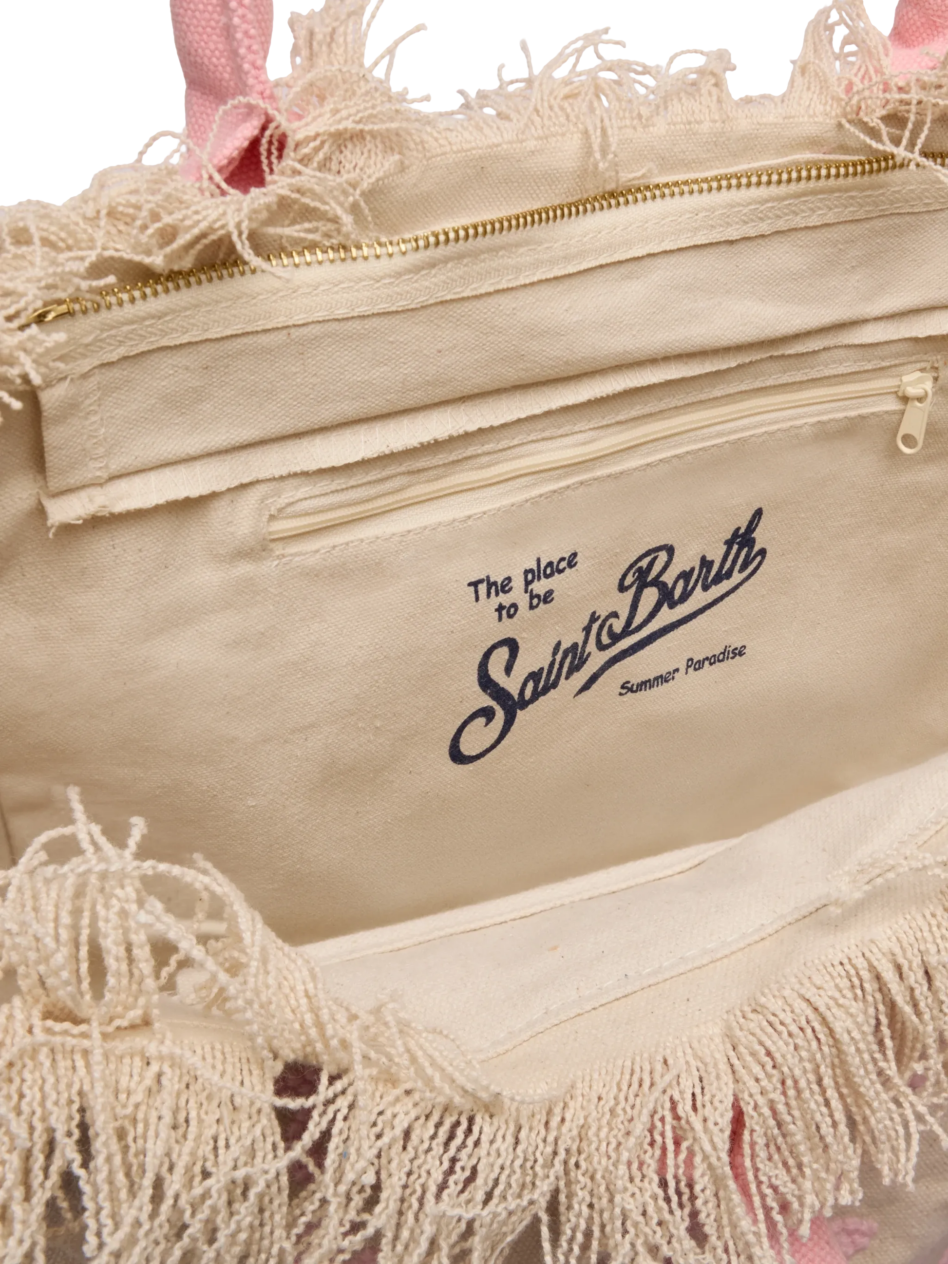 Vanity Rug white and pink cotton tote bag – MC2 Saint Barth Vanity Rug white and pink cotton tote bag – MC2 Saint Barth