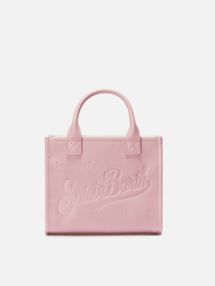 Vanity Bag Midi Shoulder Bag in pink hammered leatherì