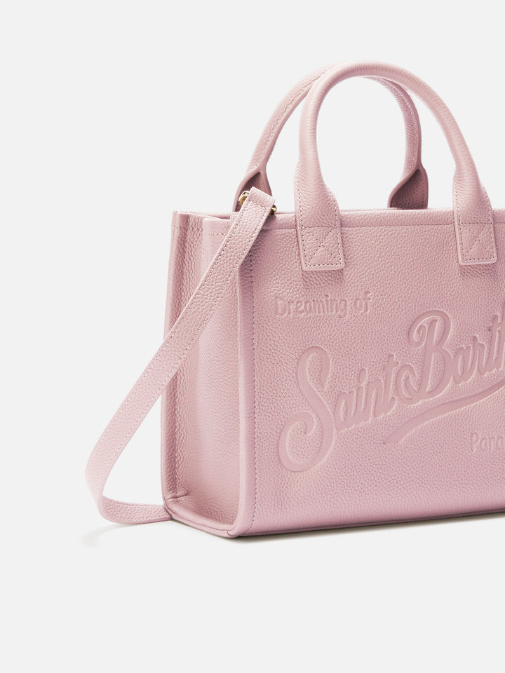 Borsa a spalla Vanity Bag Midi in pelle martellata rosa