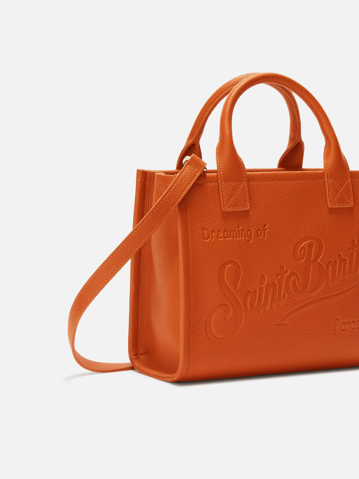 Borsa a spalla Vanity Bag Midi in pelle martellata orange