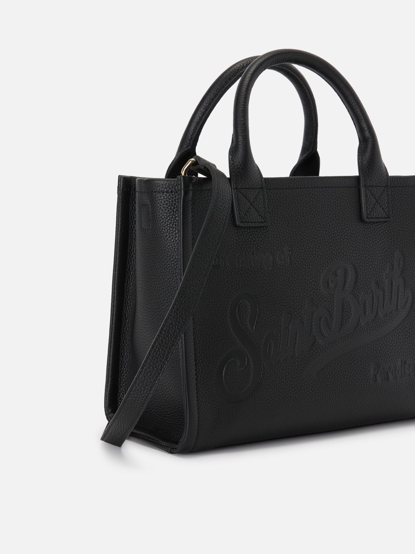 Black pebbled leather Vanity medium bag