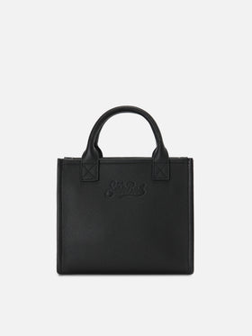 Black pebbled leather Vanity medium bag