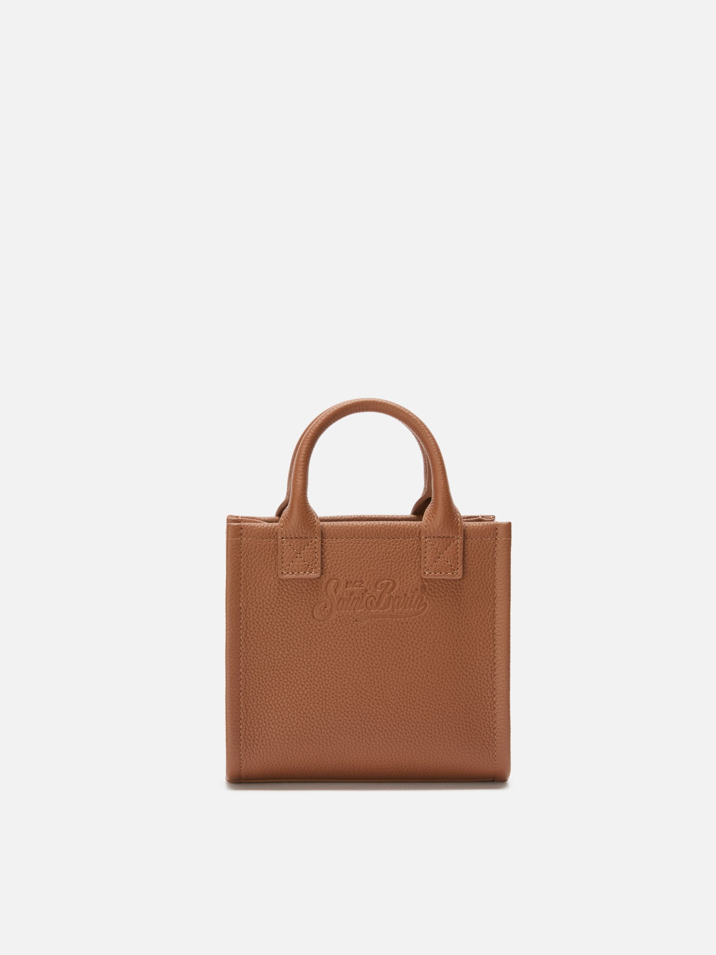 Borsa a spalla Vanity Bag Mini in pelle martellata cammello