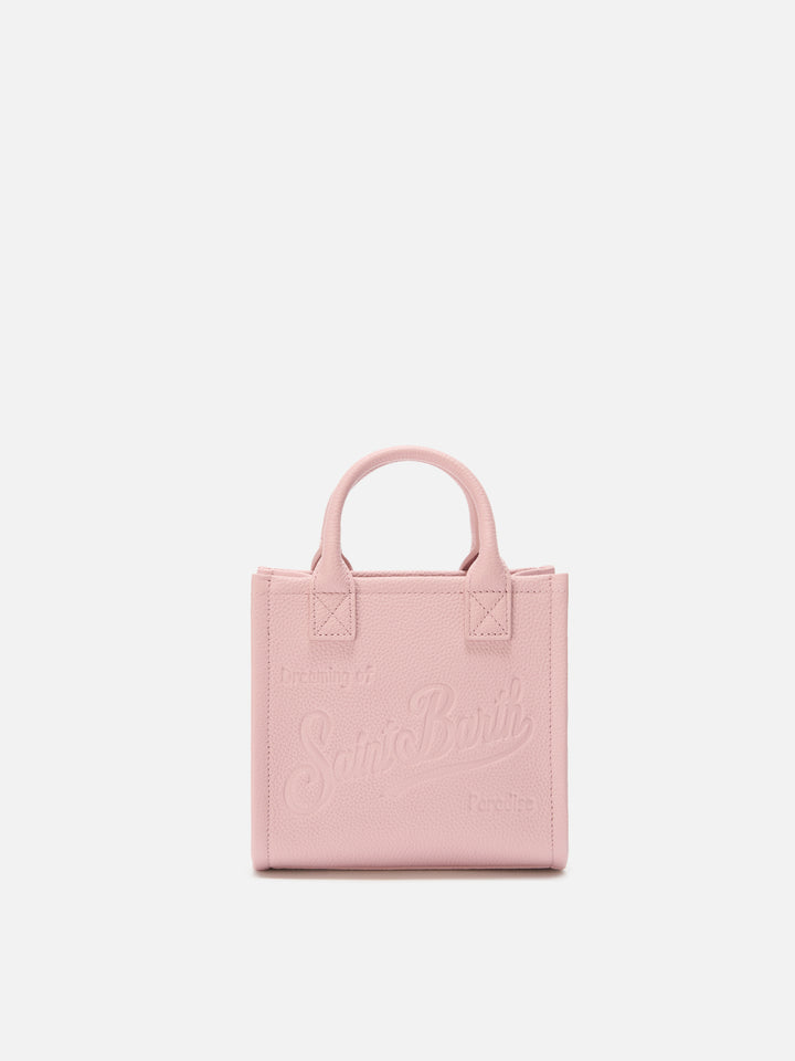 Borsa Vanity mini in pelle martellata rosa