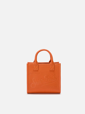 Vanity Bag Mini Shoulder Bag in orange hammered leather