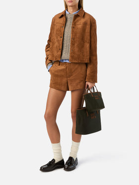 Short en daim Camel Elva 
