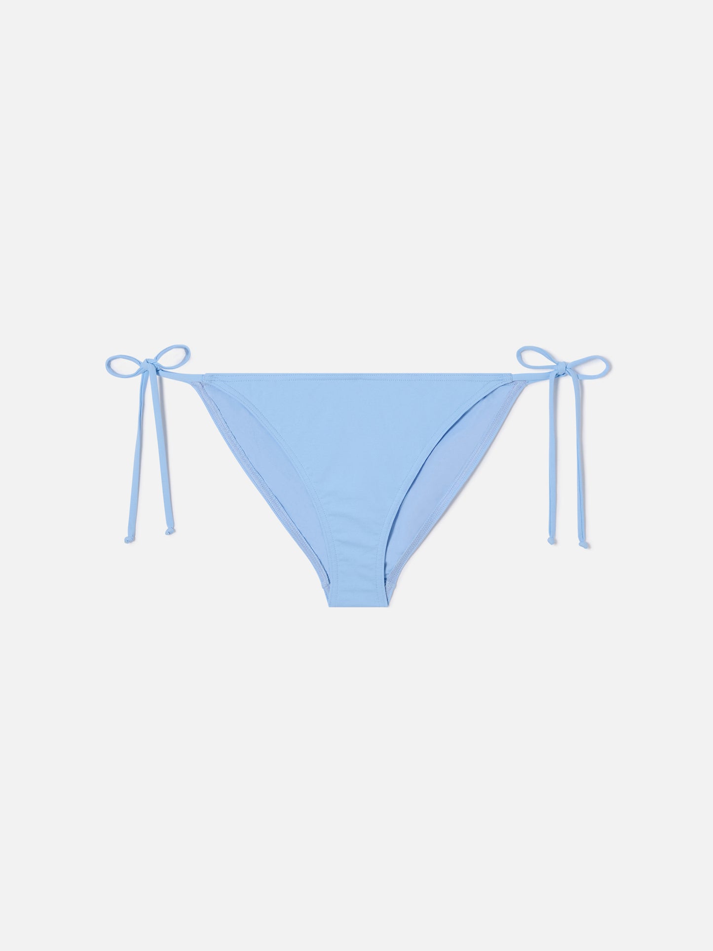 Braguita de bikini Virgo con lazos laterales en azul claro liso 