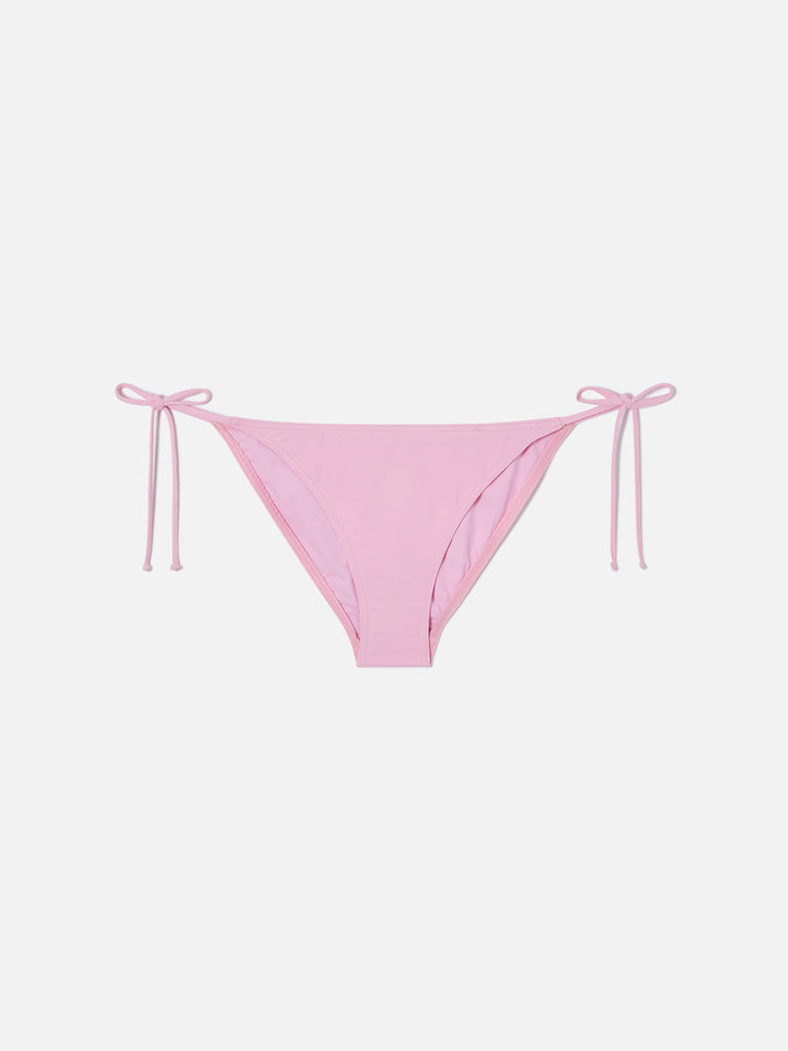 Virgo with side ties bikini bottoms in solid pastel pink