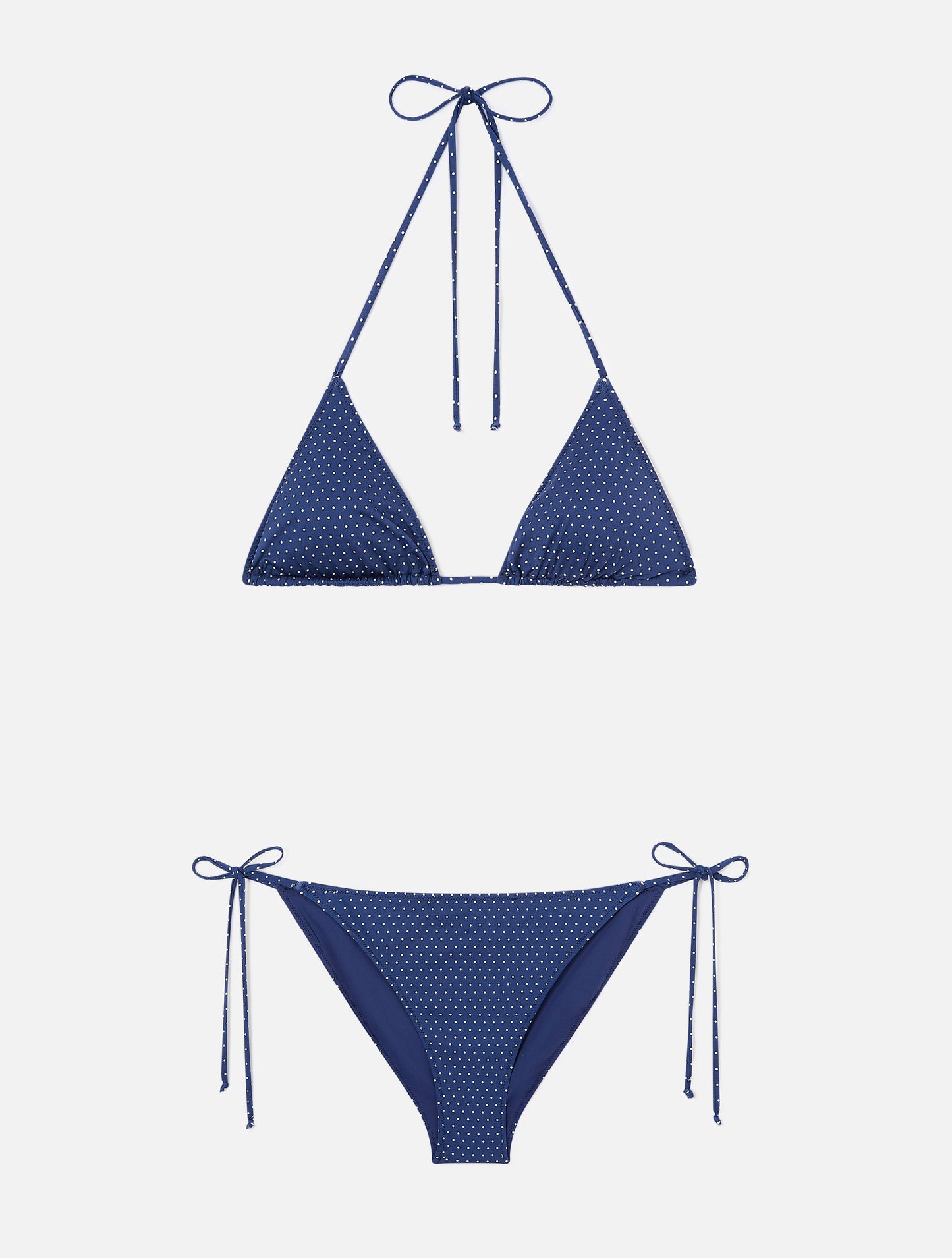 Bikini a triangolo Leah Virgo con stampa a  micro pois