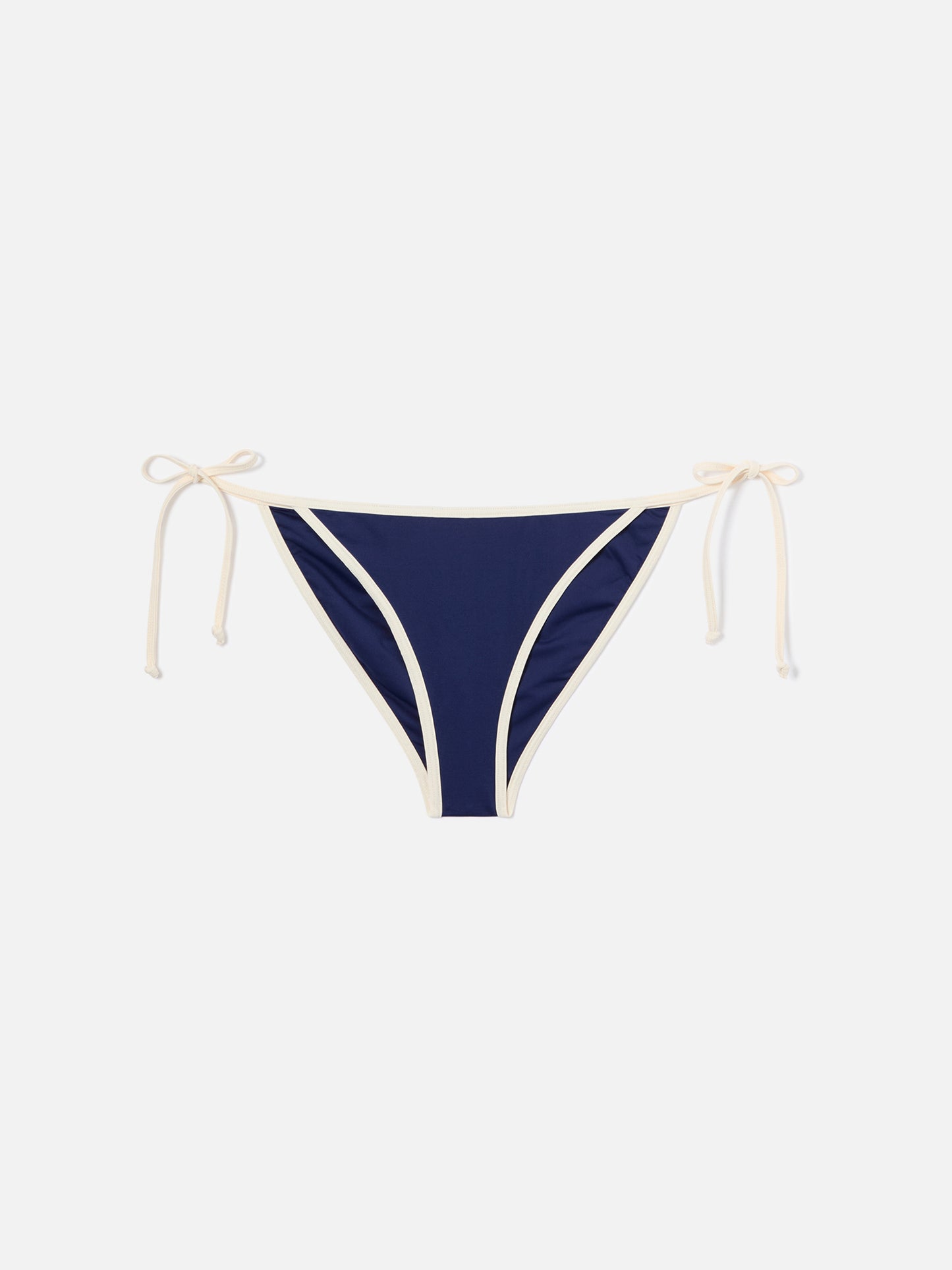 Virgo String-Klassik-Bikinihose in Navyblau mit kontrastierender Einfassung 