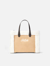 Beige Vivian Handtasche mit Sherpa-Details