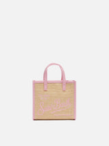 Beige Vivian Mini Strohhandtasche