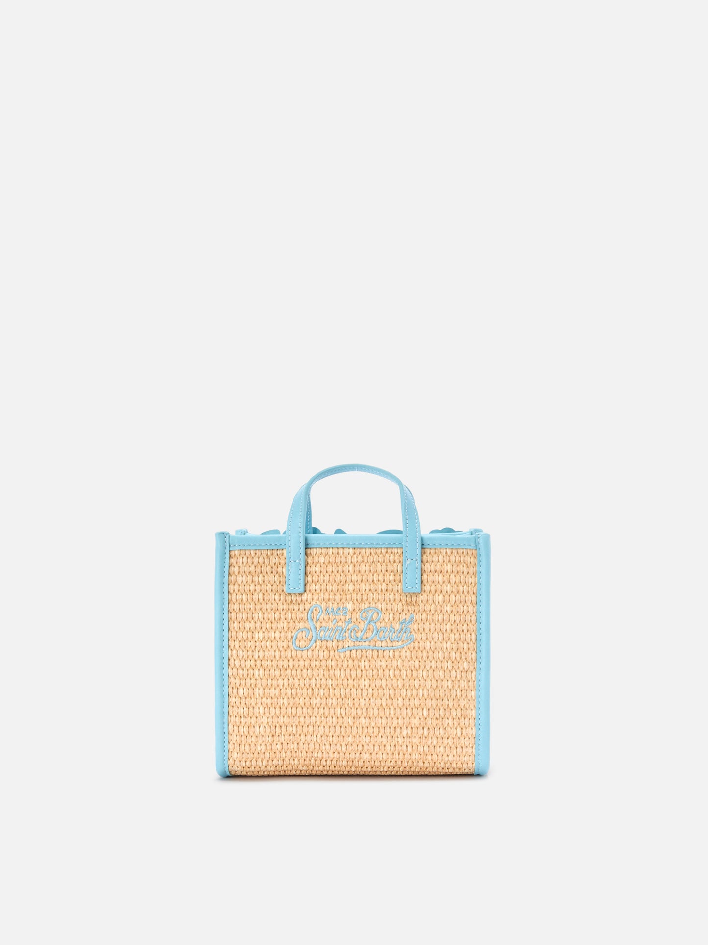 Vivian mini straw effect bag with decorative shell embroidery